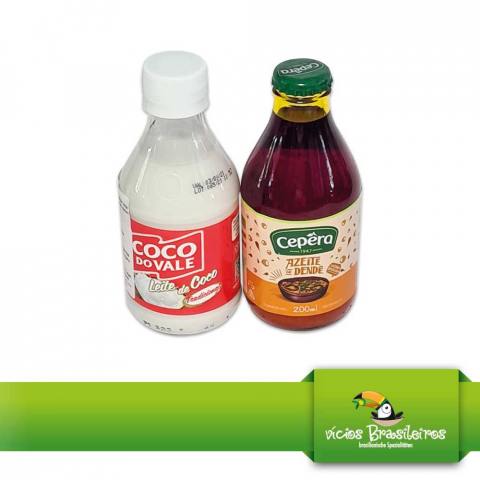 Kit "Azeite de Dende 200ml + Leite de coco 200ml"