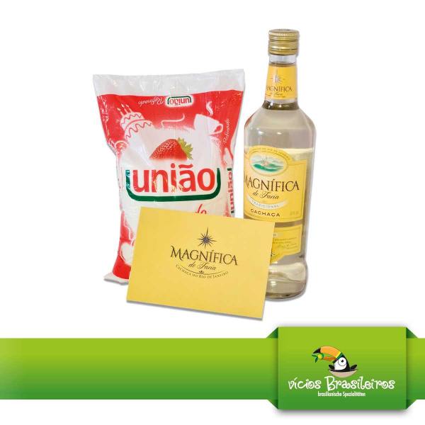Exklusivset "Magnífica Starter" - 1 x Cachaca Magnifica 700ml 45 %, 1 x Azucar de Cana - Guarani - 1000gr, 1 x Caipirinha-Rezeptheft