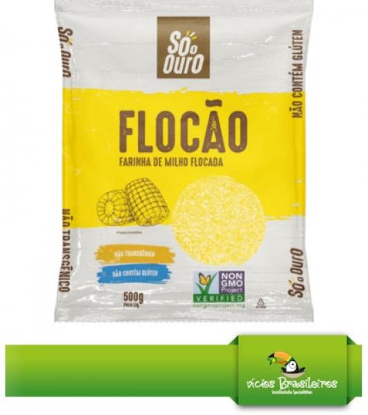 Só o Ouro Flocão de Milho Não Transgênico – GMO-freies Maismehl aus Brasilien, 500 g
